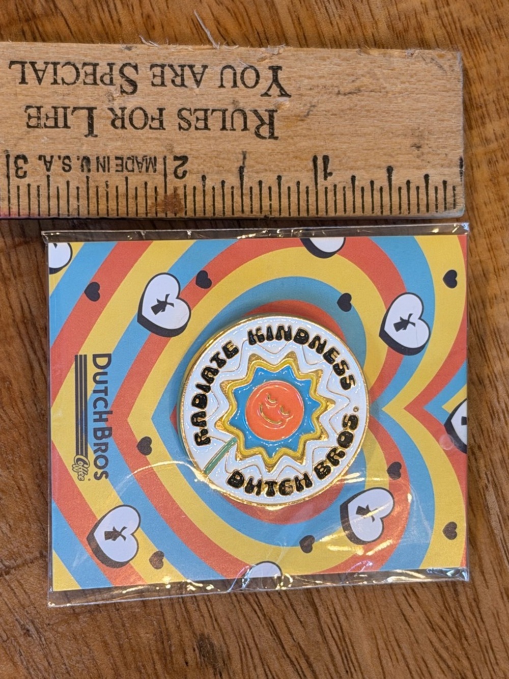 Very rare Dutch Bros Enamel Pin - Rainbow Sun Design - Picture 3 of 3